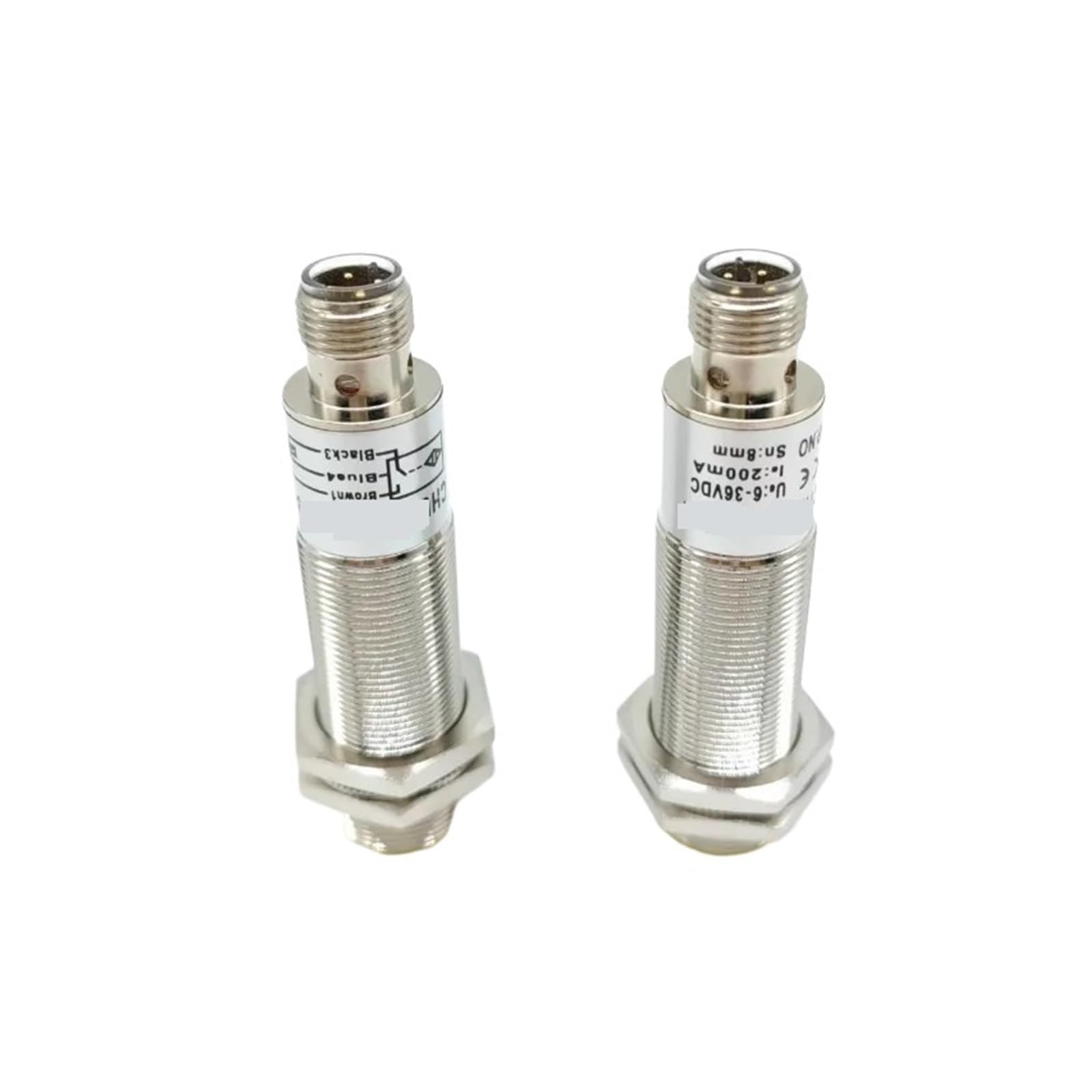 TYBOPHQJ M18 PNP NPN Inductive Proximity Sensor Connector Flush Half Set 5mm 8mm Detection Distance Switch(5mm,PNP NO)