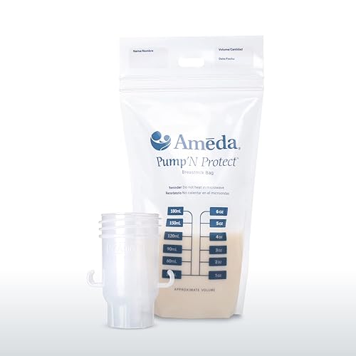 Miniatura 7 de Adaptadores de bolsas de almacenamiento de leche materna compatibles con Ameda Pump 'N Protect bolsas de leche (2 unidades)