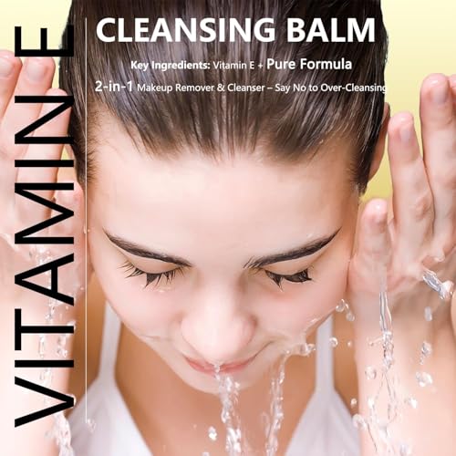 Vitamin E Cleansing Balm (3oz) – Removes Waterproof Makeup & SPF, Hydrating, No Double Cleanse, Korean Oil-Based, Vegan, Travel-Friendly Tin with Magnetic Spatula, For All Skin Types - Image 3