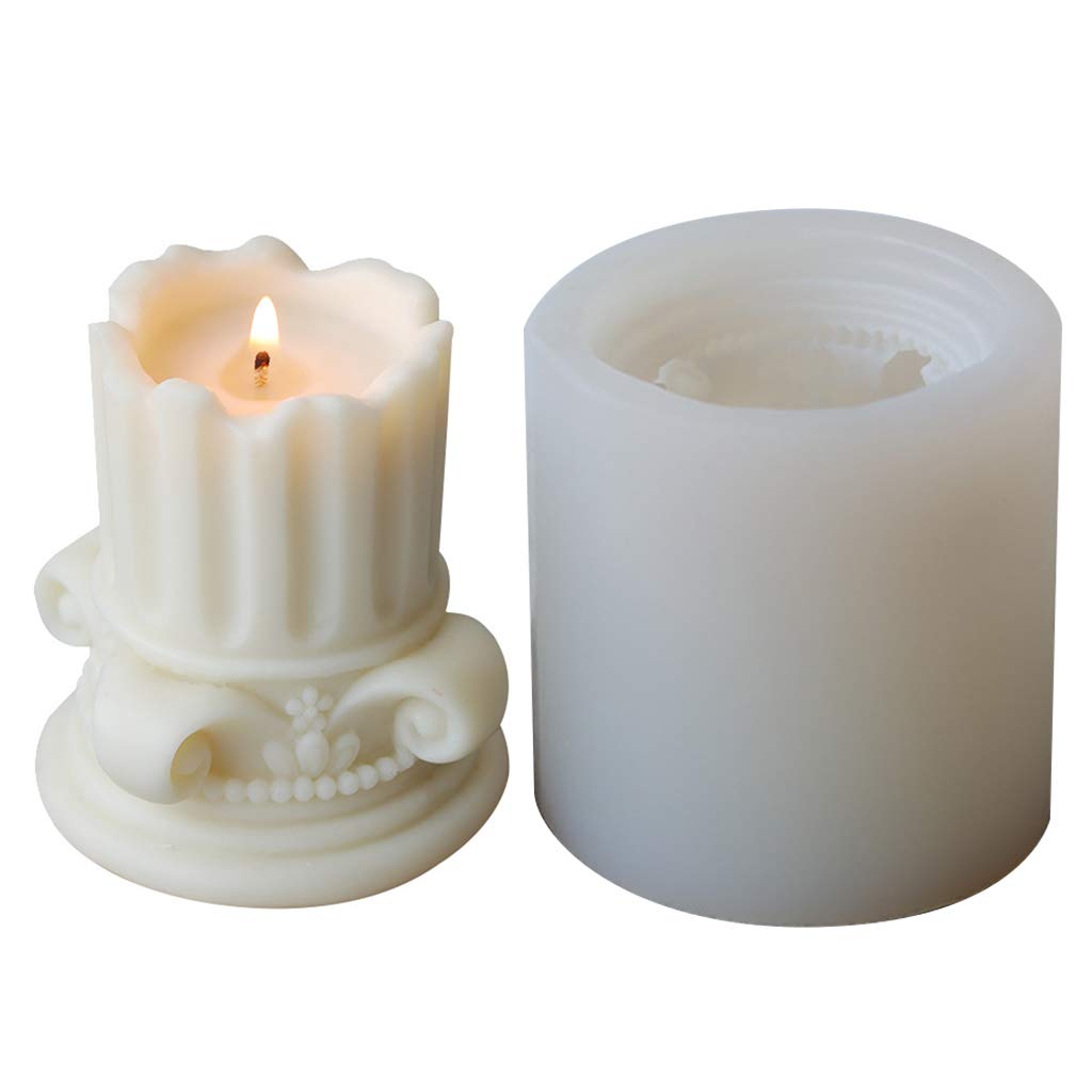 Moule en silicone 3D colonne romaine pour bougies sculpturales haut de gamme
