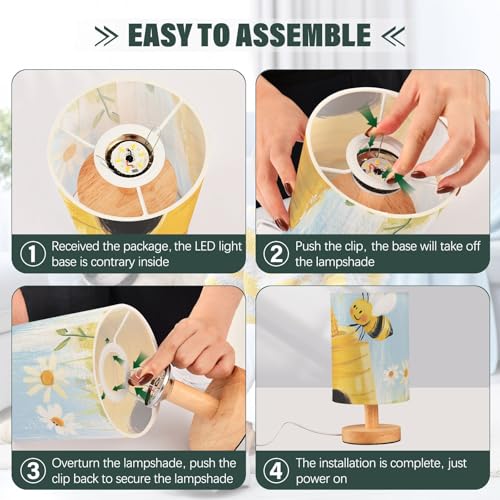 Lámpara de mesa de noche abeja con puerto USB miniatura 4