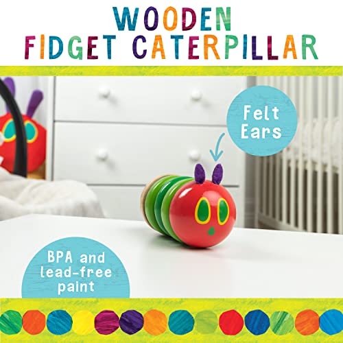 Kids Preferred 55774 World Of Eric Carle The Very Hungry Caterpillar Newborn Wooden Fidget Toy, Baby Sensory Caterpillar Shaker Rattle thumb #1