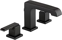 Vista 1 de Delta Faucet Ara Widespread Bathroom Faucet 3 Hole, Matte Black Bathroom Faucet, Diamond Seal Technology, Metal Drain Assembly, Matte Black