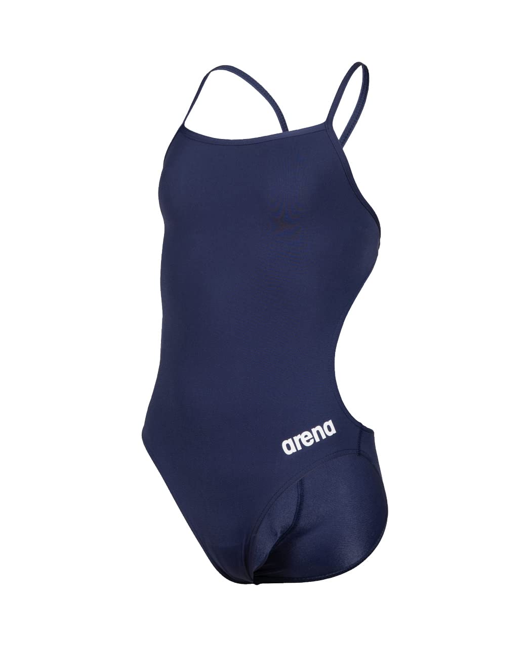 ARENA Solid Challenge Team Junior Girl's One-piece Swimsuit, Fast-Drying Sports Swimwear, MaxLife Fabric with Maximum Chlorine Resistance and UPF 50+ UV Protection Navy-White