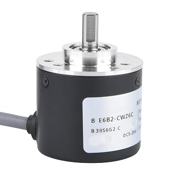 General-Purpose Incremental Rotary Encoder 5-26V DC 38mm Body Diameter NPN Open-Collector Output ABZ 3 Phase 2500P/R Encoder with 2m Wiring Cable