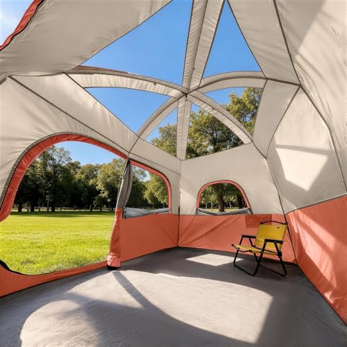 Image of CAMPROS CP Upgraded 6 /8 Person Camping Tents, Waterproof Windproof Family Tent with Larger Mesh Windows & Door, Double Layer, Easy Set Up, All-Season Dome Tent with Top Rainfly & Carry Bag