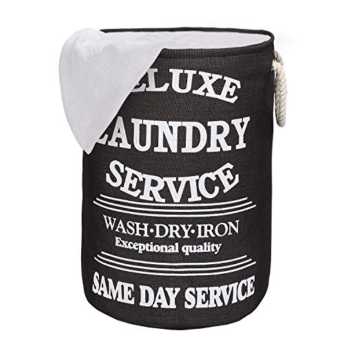 Image of HomeStorie Foldable Cloth Laundry Bag Hamper, Large 60-LTR Black