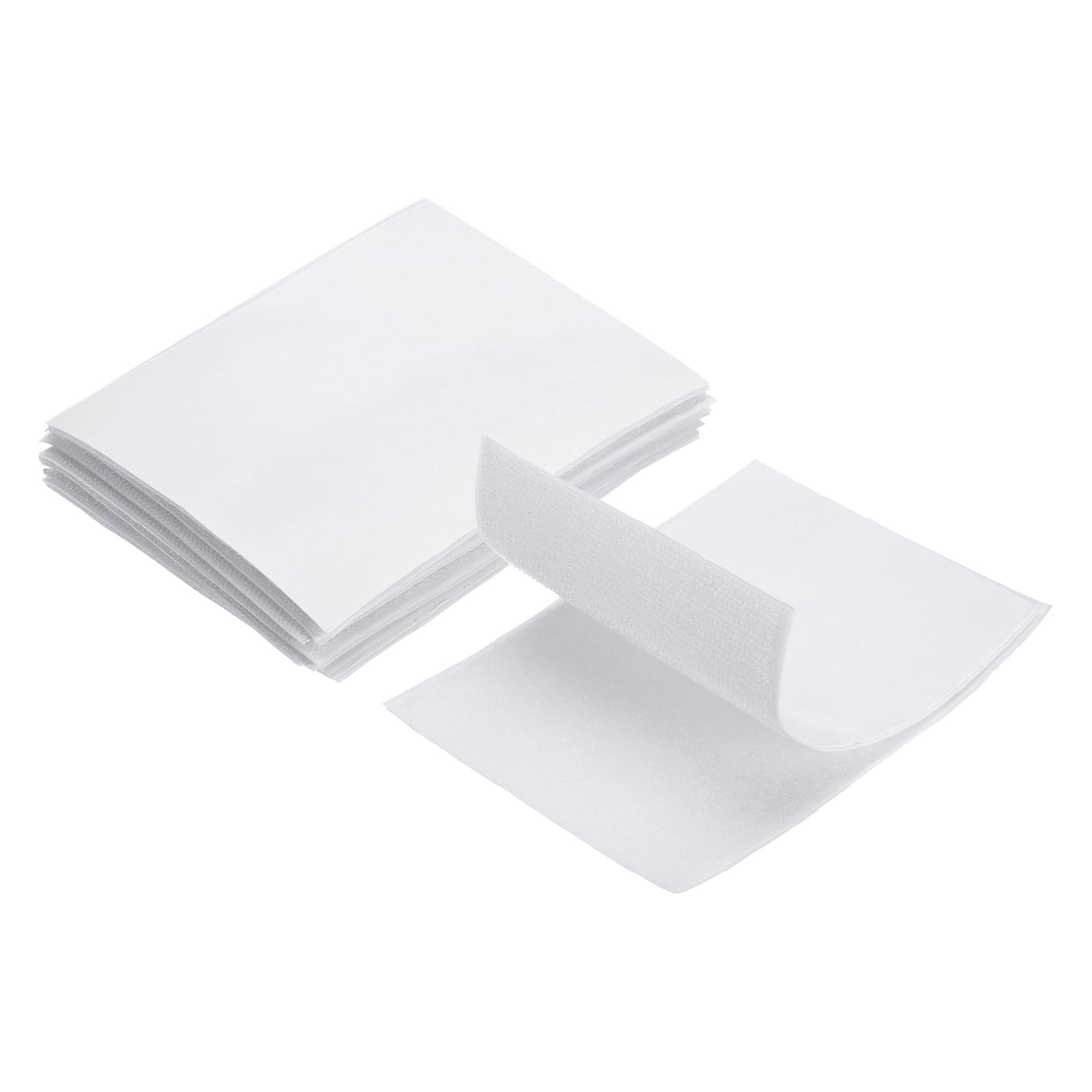 HARFINGTON 8set Hook and Loop Strips with Adhesive 4.3"x6" Double Sided Hook and Loop Tape Nylon Self Sticky Fastener for Home Office Car, White