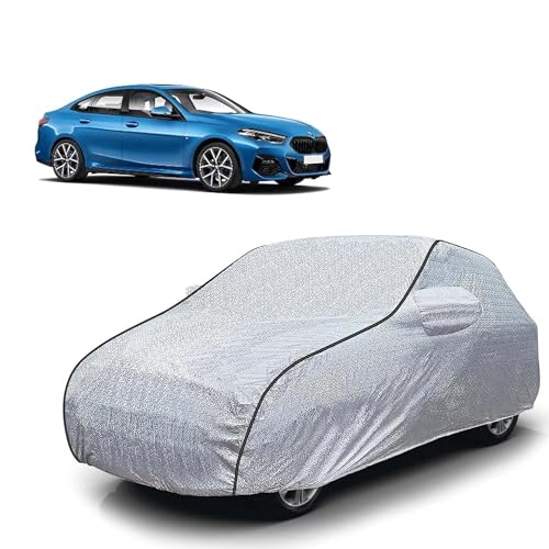 Image of Sulfar 100% Waterproof Car Body Cover Compatible with Mirror for BMW 2 Series (Triple Stitched, Full Bottom Elastic, Magic Silver with Black Piping)