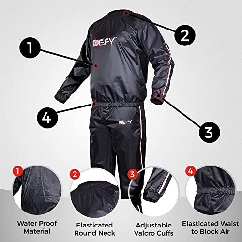 Defy® Heavy Duty Sauna Sweat Suit Exercise Training Gym Suit Fitness, Weight Loss, Anti-Rip New (9Xl) #TOP4