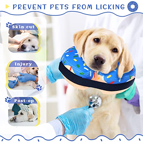 Image of Inflatable Dog Donut Cone Collar for Dogs Cats-Soft Recovery Dog Cone Adjustable Protective E-Collar Dog Neck Donut Dog Cone Alternative After Surgery to Prevent Biting Licking Scratching(Large Dogs)