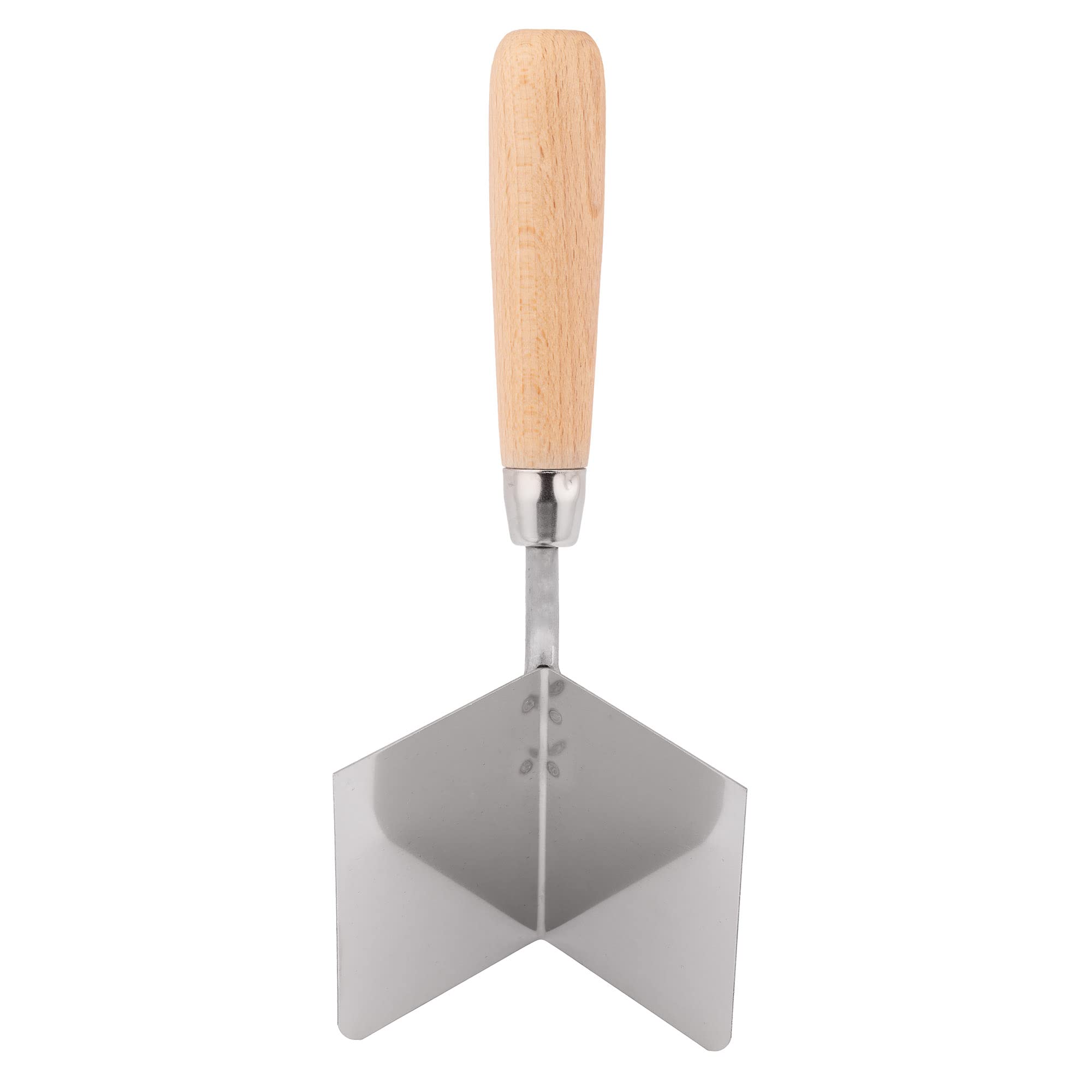 Mivos 2 x kielnia narożny ze stali nierdzewnej 80 x 60 mm – kielnia wewnętrzna i zewnętrzna – do wewnątrz i na zewnątrz z drewnianym uchwytem – szpachelka Made in