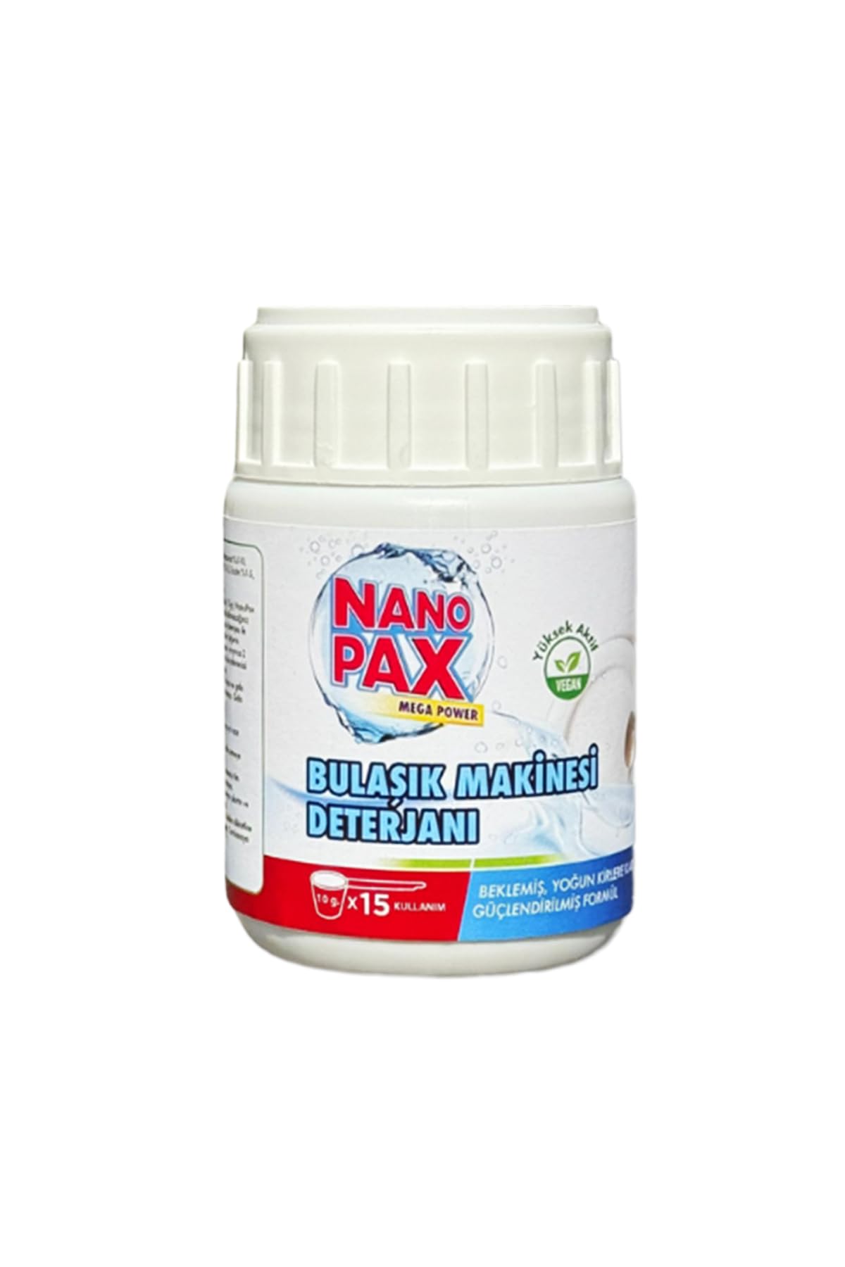 Nanopax Parlatıcılı Ultra Konsantre Toz Bulaşık Makinesi Deterjanı - Bebek Boy 150 gr (15 Yıkama) - Mikroplastik İçermez, Kireç Sökücü ve Yağ Çözücü Etkili