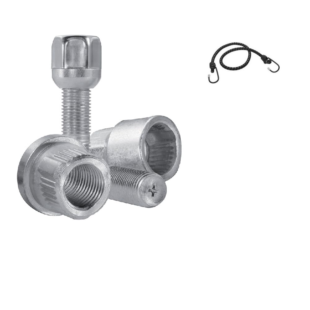 COMPATIBILE CON FORD Tourneo Custom, EcoSport, Transit Connect, Mondeo, Fiesta Active dal 01/2014 in poi (DB2) BULLONE ANTIFURTO PER RUOTA AUTO BULLONI PER CERCHIO IN ACCIAIO 4 PERNI+2 CHIAVI