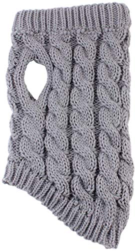 Petyoung Hundepullover Weste Warmer Mantel Haustier weiche Strickwolle Winter Pullover gestrickt Häkeln Mantel Kleidung für kleine mittlere Hunde (XL, Grau)