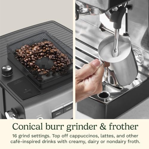 Cuisinart Espresso Bar Grind & Brew Espresso Machine, 16 Grind Settings from Fine to Coarse, Makes Hot or Cold Cafe-Quality Beverages at Home Including Cappuccino, Lattes and Cold Coffee, EM-640 - image 4