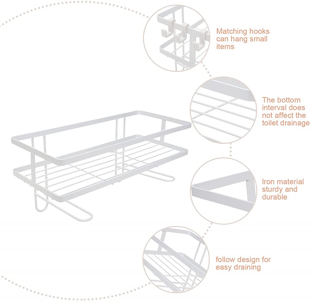 Estante para inodoro de cocina, baño, estante de pared, organizador de hierro para el hogar, sin perforación, estante de almacenamiento resistente sobre el inodoro