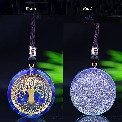 Tree Of Life Healing Crystal Orgonite Necklace Energy Yoga Meditation Pendant (Lapis Lazuli) #TOP1
