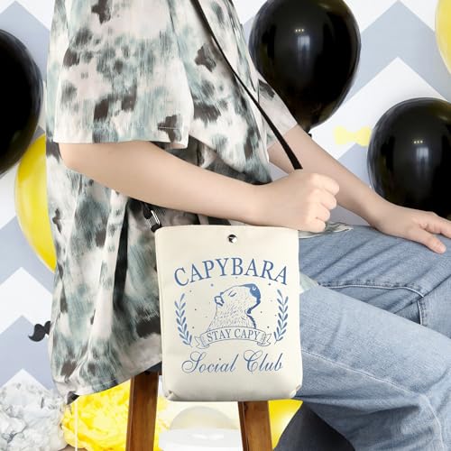 WCGXKO Capybara Social Club Crossbody Bag Capybara Lover Gift Cute Capybara Gift for Women 6