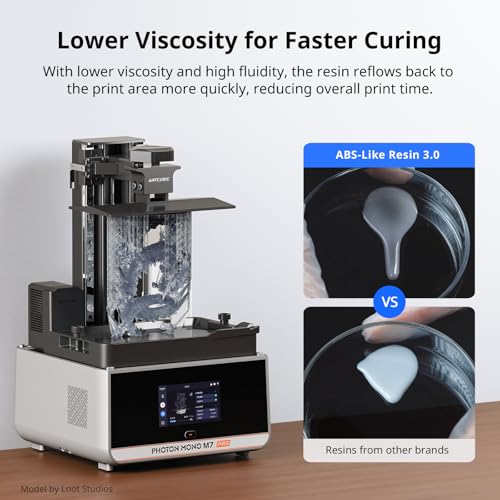 Image of ANYCUBIC ABS-Like Resin 3.0, Upgraded 14K 3D Printer Resin with Enhanced Strength and Toughness, High Precision, Low Odor, Wide Compatibility for All LCD Resin 3D Printers (Smoky Black, 1kg)