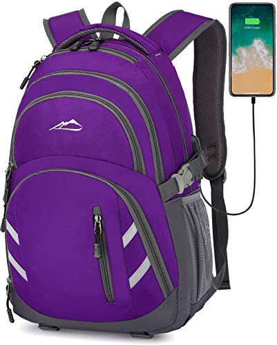 Backpack Bookbag for School Student College Business Travel with USB Charging Port Fit