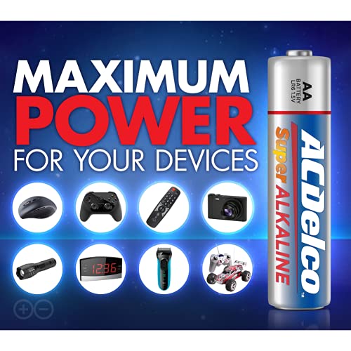 Acdelco 48-Count Aa Batteries, Maximum Power Super Alkaline Battery, 10-Year Shelf Life, Recloseable Packaging #TOP3