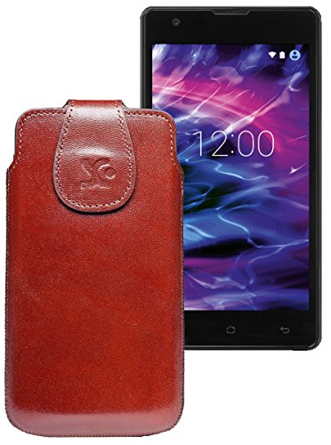 Suncase Original Tasche für/Medion E5020 / Leder Etui Handytasche Ledertasche Schutzhülle Hülle Hülle/in braun