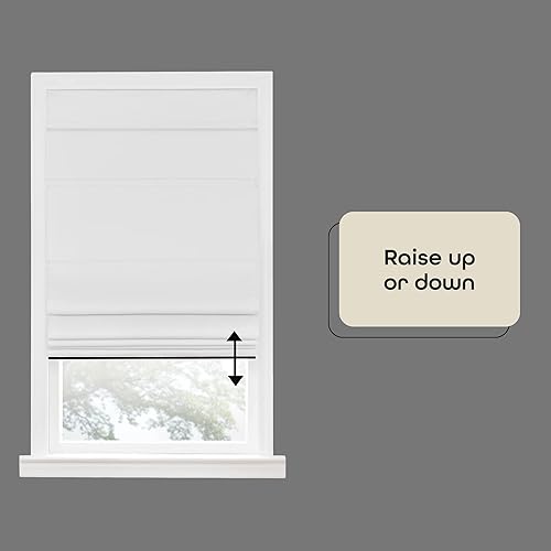 Miniatura 4 de Achim Home Décor - Persianas romanas sin cordones para ventanas, 27 pulgadas de ancho x 64 pulgadas de largo, persianas opacas de poliéster para