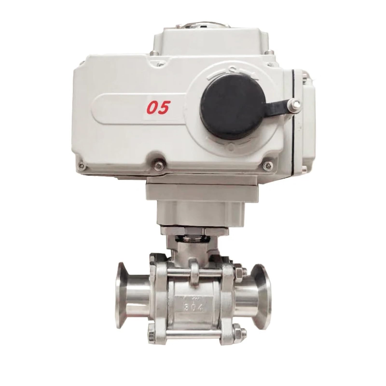 JNVFTCUX DN20 2 Way High Platform Electric Ball Valve Φ25 Stainless Steel Tri-Clamp Ferrule Type Motorized Valves 220V 24V(24VDC)