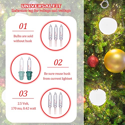 Mudder B07YFBR3BZ 100 Pieces Mini Christmas 2.5 Volt Replacement Light Bulbs thumb #3