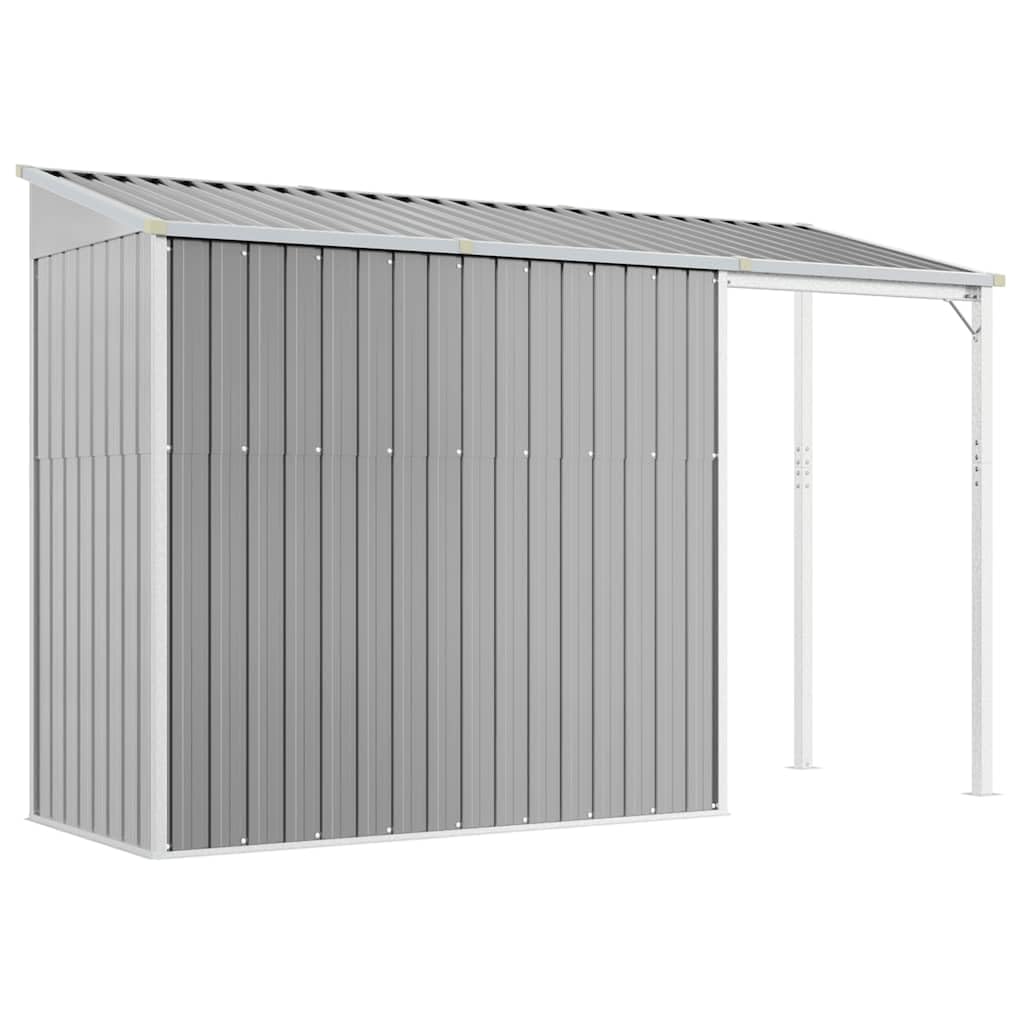Refined Caseta de jardín con Techo Extensible, Gris Claro, 277 x 107 x 181 cm, Acero