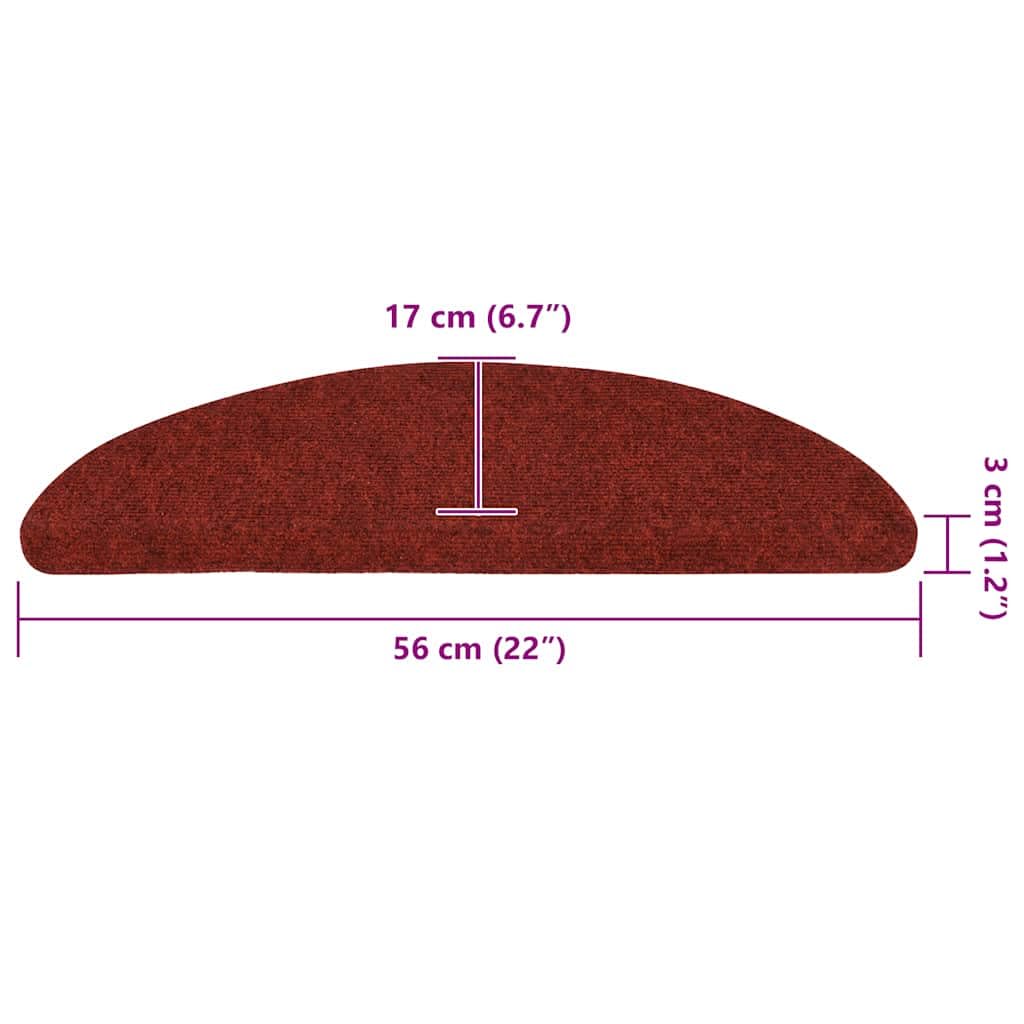 Lot de 10 tapis d'escalier autocollants - 56 x 17 x 3 cm - En non-tissé aiguilleté - Semi-circulaires - Antidérapant - Protection contre les bruits et les rayures - Sécurité pour escaliers en