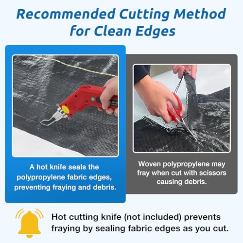 Premium 5ft x 300ft Black Weed Barrier Fabric - Heavy-Duty Woven Ground Cloth for Superior Weed Control and Landscape Protection 4 Premium 5ft x 300ft Black Weed Barrier Fabric - Heavy-Duty Woven Ground Cloth for Superior Weed Control and Landscape Protection - Image 3