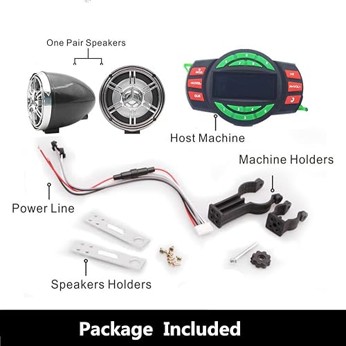 Miniatura 5 de UTV ATV Amplificador Bluetooth Sistema de sonido Altavoces manos libres FM Sistema de audio USB Estéreo de 3 pulgadas Altavoces de 12 V para