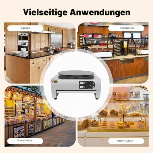 Foto von 40cm Profi Crepes Eisen und Pfannkuchenmachermaschine 300 °C Crepes Platte Crepe Maker Wrapmaker Pfannkuchen Pfanne Omelette Wrap 3000W