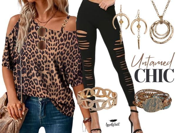 SPUNKYsoul Earring Crescent Horn and Faceted for Women - Image 4