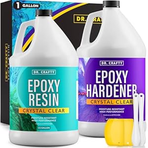DR CRAFTY Clear Epoxy Resin – Table Top Epoxy Resin Kit – Clear Epoxy Resin for Resin Molds, Table Top, Art Resin, Craft, Jewelry Casting, DIY, Tumblers & Wood – 2 Part Resin Kit (1 Gallon)