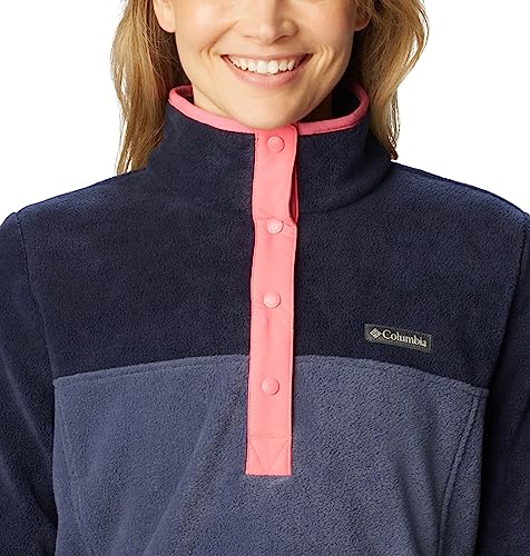 Image of Columbia Womens Benton Springs Half Snap II Pull Over Fleece Jacket, Dark Stone /Canoe /Vintage Blue, 3X