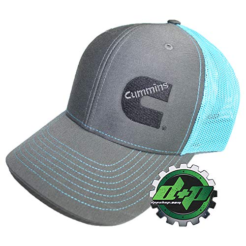 Diesel Power Plus Cummins Richardson Ball Cap hat Summer mesh snap Back Teal Blue and Gray