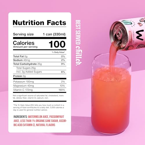 Image of Mela Watermelon Water - Watermelon Juice, 100 Percent Natural Fruit Juice with Vitamin C, Electrolytes, Antioxidants - Coconut Water Alternative, Gluten-Free (Passionfruit, 11.15 fl oz, 12-pack)