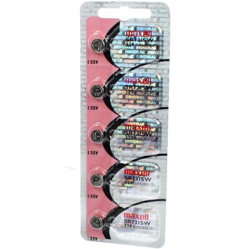 Maxell Watch Battery Button Cell SR731SW 329 Pack of 5 Batteries