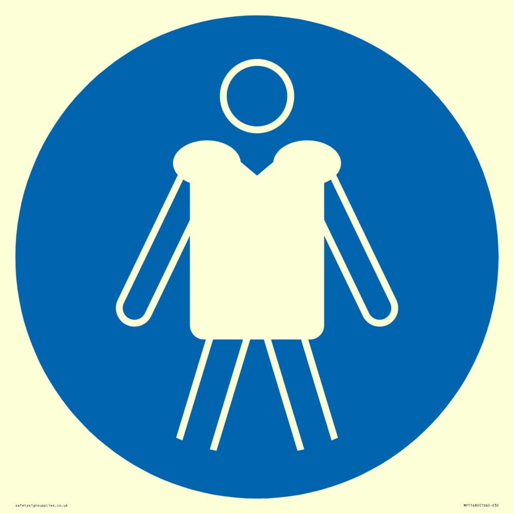 Mandatory: Wear personal flotation devices Sign - 300x300mm - S30