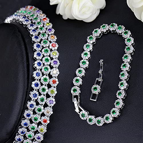 Conjuntos de Joyas Antialérgicos con Circonitas Multicolor para Evitar Rojeces 4