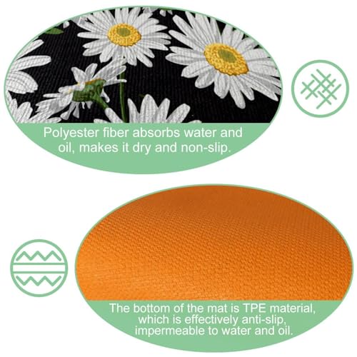 Tapis de cuisine antidérapants lot de 2 tapis absorbant lavable camomille - 6
