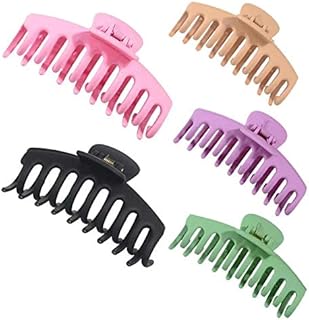 VASLON Large Hair Claws Clips for Women Girls, Big Hair Claw Clips 4 Inch Nonslip Large Claw Clip for Women and Girls Thin Hair, Strong Hold Hair Clips for Thick Hair (5 Packs)