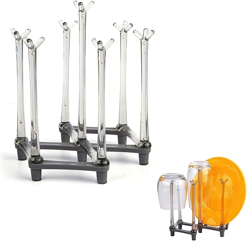 Estante de secado retráctil para tazas, soporte escurridor de vidrio para beber, organizador de drenaje de biberones y botellas deportivas, árbol de