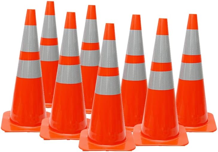 CJ Safety - Conos de seguridad de tráfico (8 unidades), color naranja