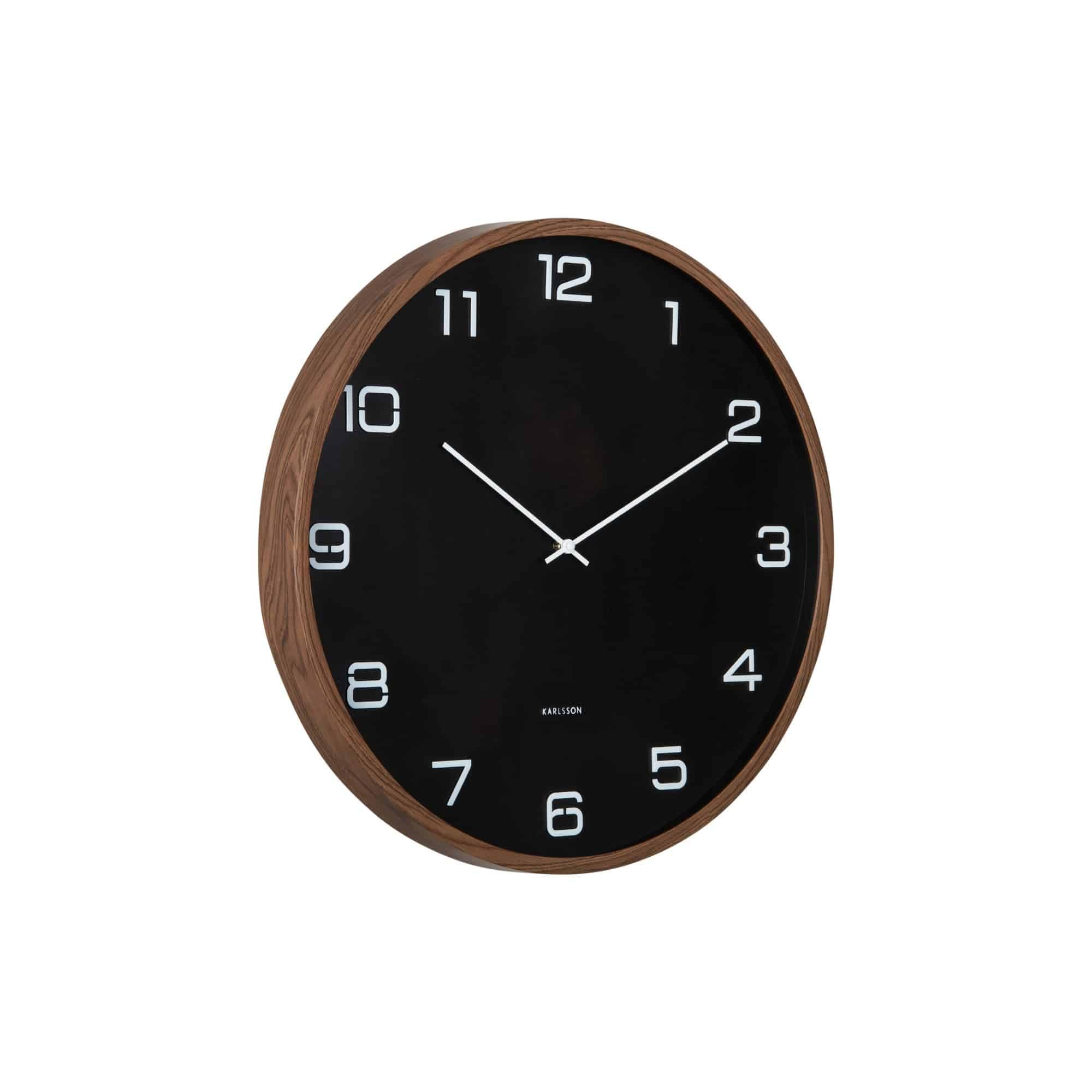 Horloge murale Karlsson Delicado Large noire ronde en plastique 50cm