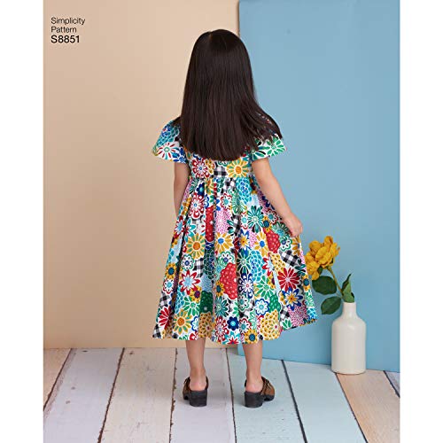 Simplicity Girl's Full Skirt Dress Sewing Patterns, Sizes 3-8 #TOP2