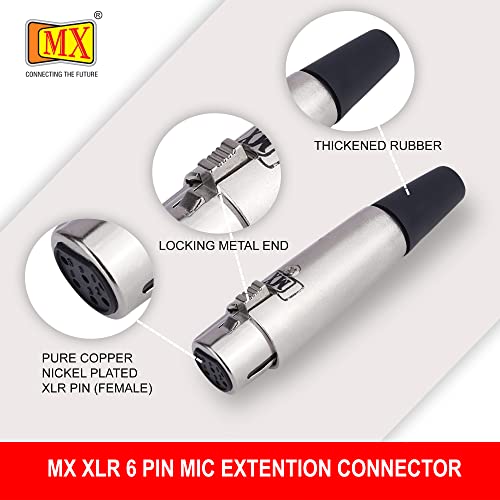 Image of MX 3 Pin XLR Microphone pin Pure Copper Nickel Plated Pins1 for High Conductivity microphone (6-pin Female XLR connector(Cannon type), Pack of 10, Female Connector)